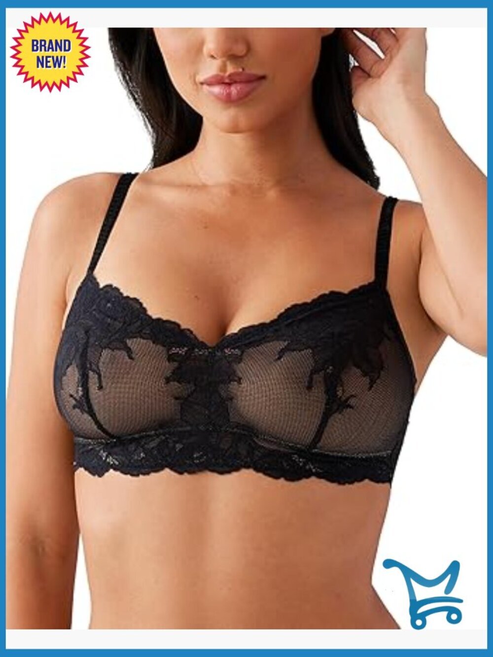 Sultry Floral Lace Bralette with Scalloped Edges & Adjustable Straps